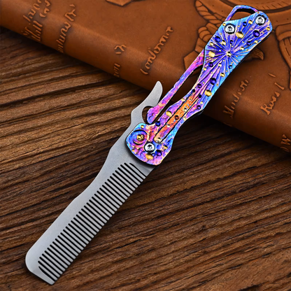 Titanium Folding Comb