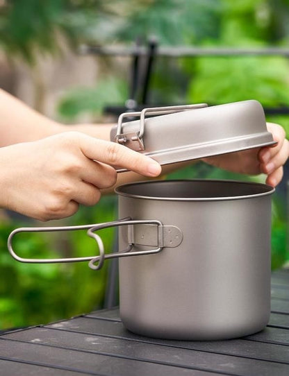 Titanium Camping Cookware Combo – Dual-Use Pan & Pot