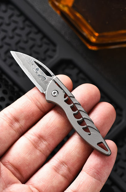 Mini Damascus Folding Knife