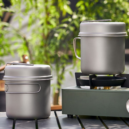 Titanium Camping Cookware Combo – Dual-Use Pan & Pot