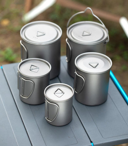 Ultralight Titanium Mug With Lid - 4 Sizes