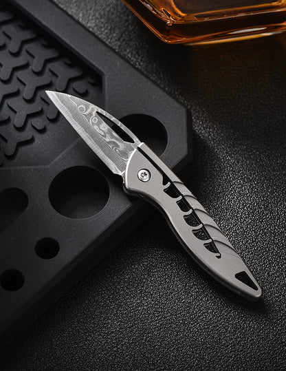 Mini Damascus Folding Knife