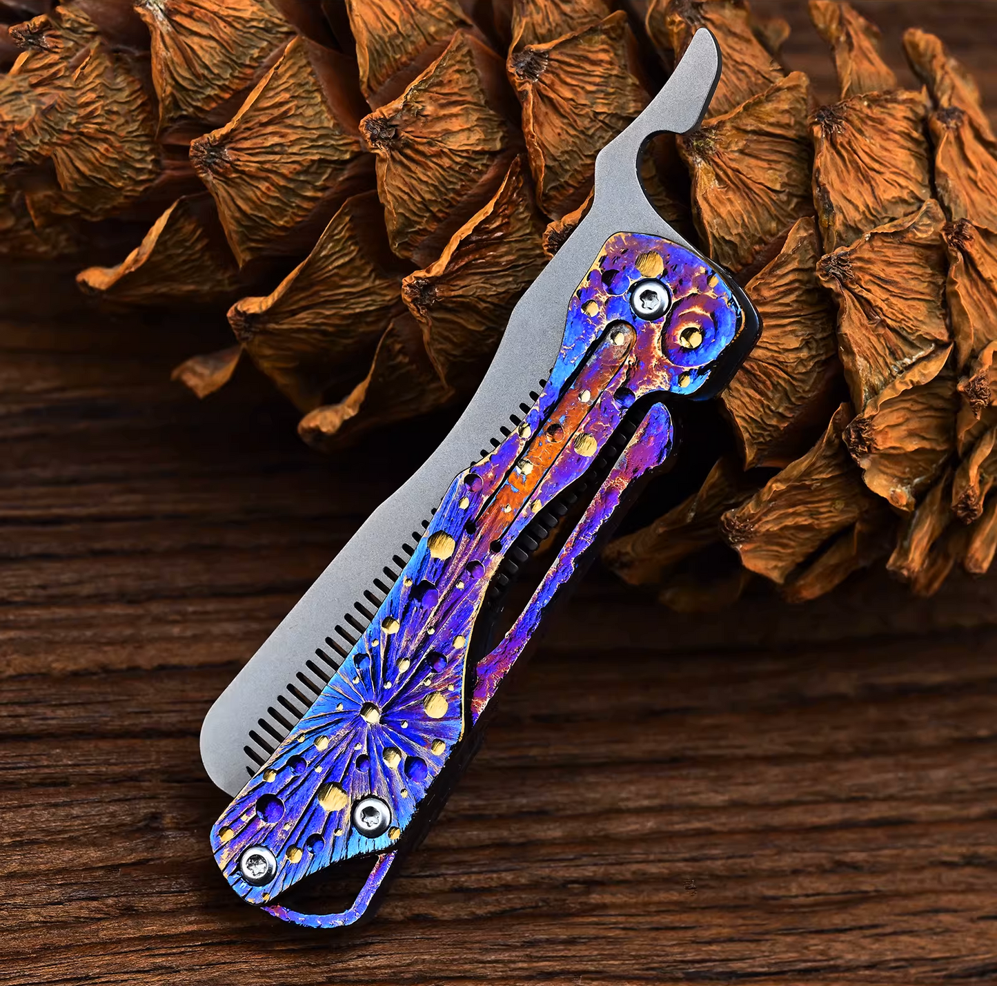 Titanium Folding Comb